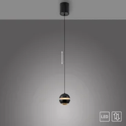 SCHÖNER WOHNEN LED-riippuvalaisin Lini, musta, 1-lamppuinen, 3 000 K