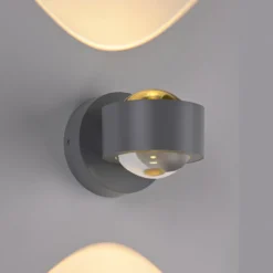 Schöner Wohnen LED-seinävalaisin Chia, hopea, 3 000 K, ylös/alas