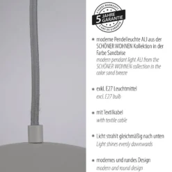 Schöner Wohnen riippuvalaisin Ali Sandbrise, rauta, Ø 38 cm E27