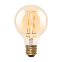 SEGULA LED-pallolamppu E27 G80 5W 2,200K kultainen himmennettävä
