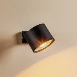 Seinäkohdevalaisin Bot, musta, kääntyvä