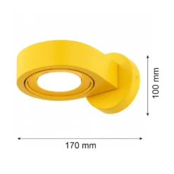 Seinäkohdevalaisin Lili, keltainen, Ø 14 cm, GX53