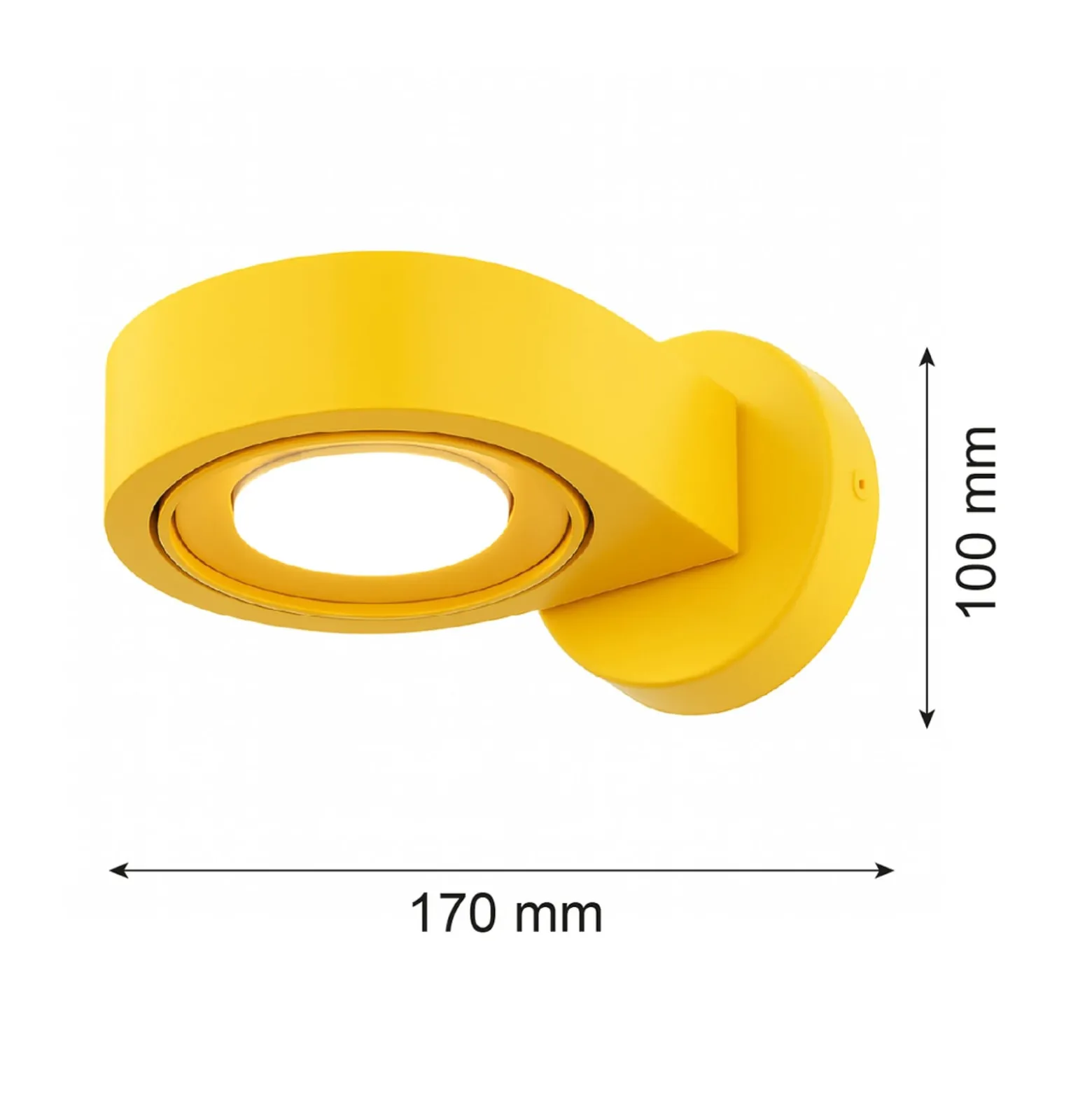 Seinäkohdevalaisin Lili, keltainen, Ø 14 cm, GX53