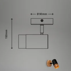Seinäkohdevalo Plek GU10 musta/puu 1-lamppuinen