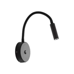 Seinälamppu Lagos USB, 27 cm, musta, lukulamppu, G9