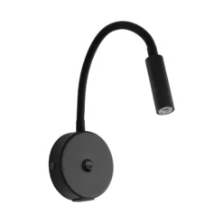 Seinälamppu Lagos USB, 27 cm, musta, lukulamppu, G9