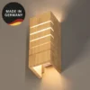 Seinälamppu Shine-Wood, leveys 10 cm, E14, tammi/valkoinen, puu