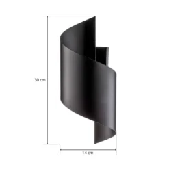 Seinälamppu Spiner musta, korkeus 30 cm, teräs