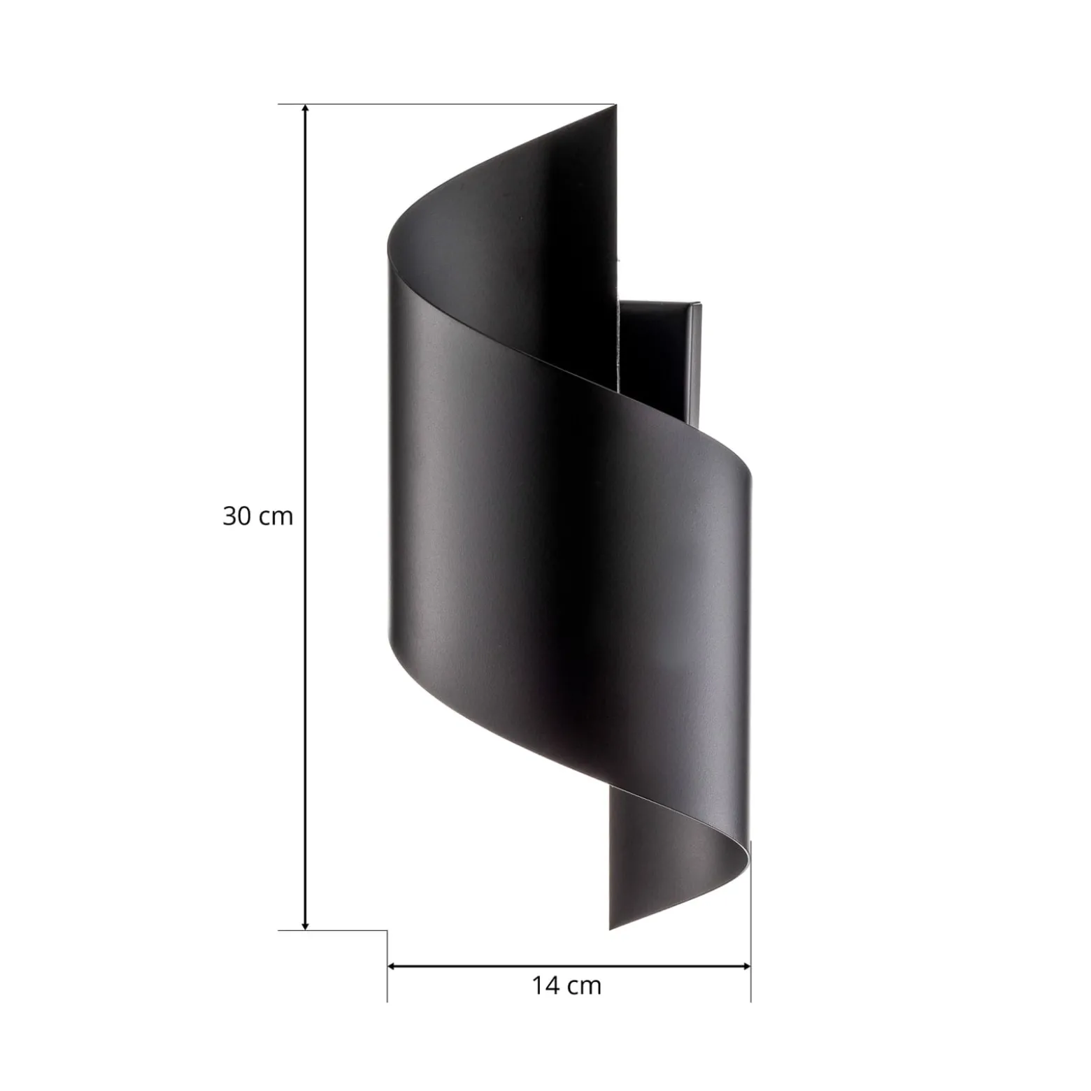 Seinälamppu Spiner musta, korkeus 30 cm, teräs