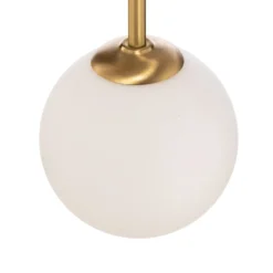 Seinävalaisin Alison, 2-lamppuinen, messinki/valkoinen, 89 cm