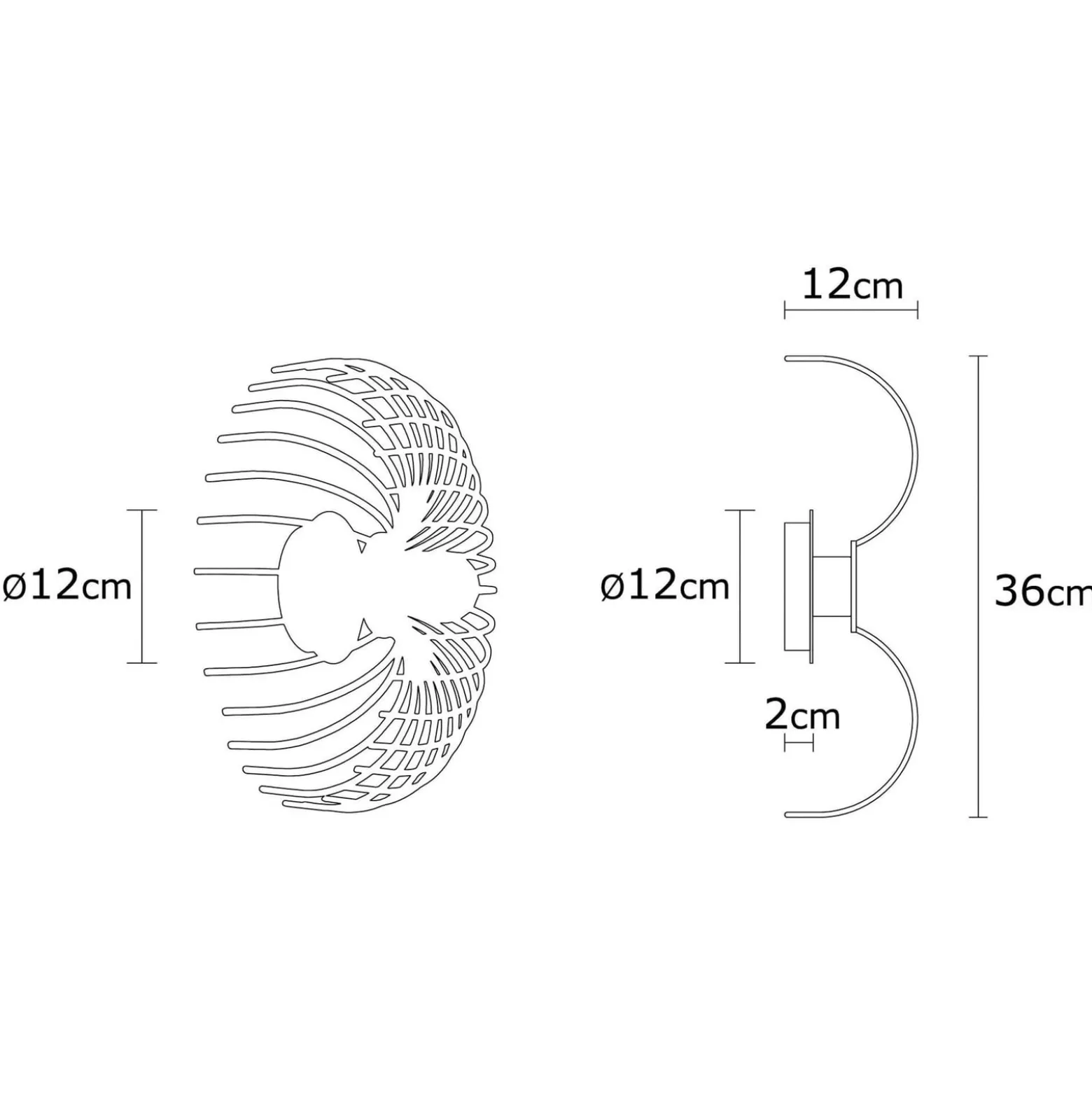 Seinävalaisin Aspendos N-645, musta, metalli, Ø 36 cm, E27, E27