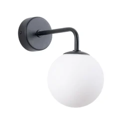 Seinävalaisin Astral, musta, ulkonema 22 cm, teräs/lasi