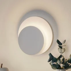 Seinävalaisin Circle, pyöreä, valkoinen