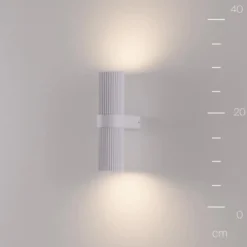 Seinävalaisin DYNAMICS, valkoinen, korkeus 23 cm, metalli, ylös/alas