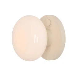 Seinävalaisin Flo, beige, Ø 19 cm, lasi
