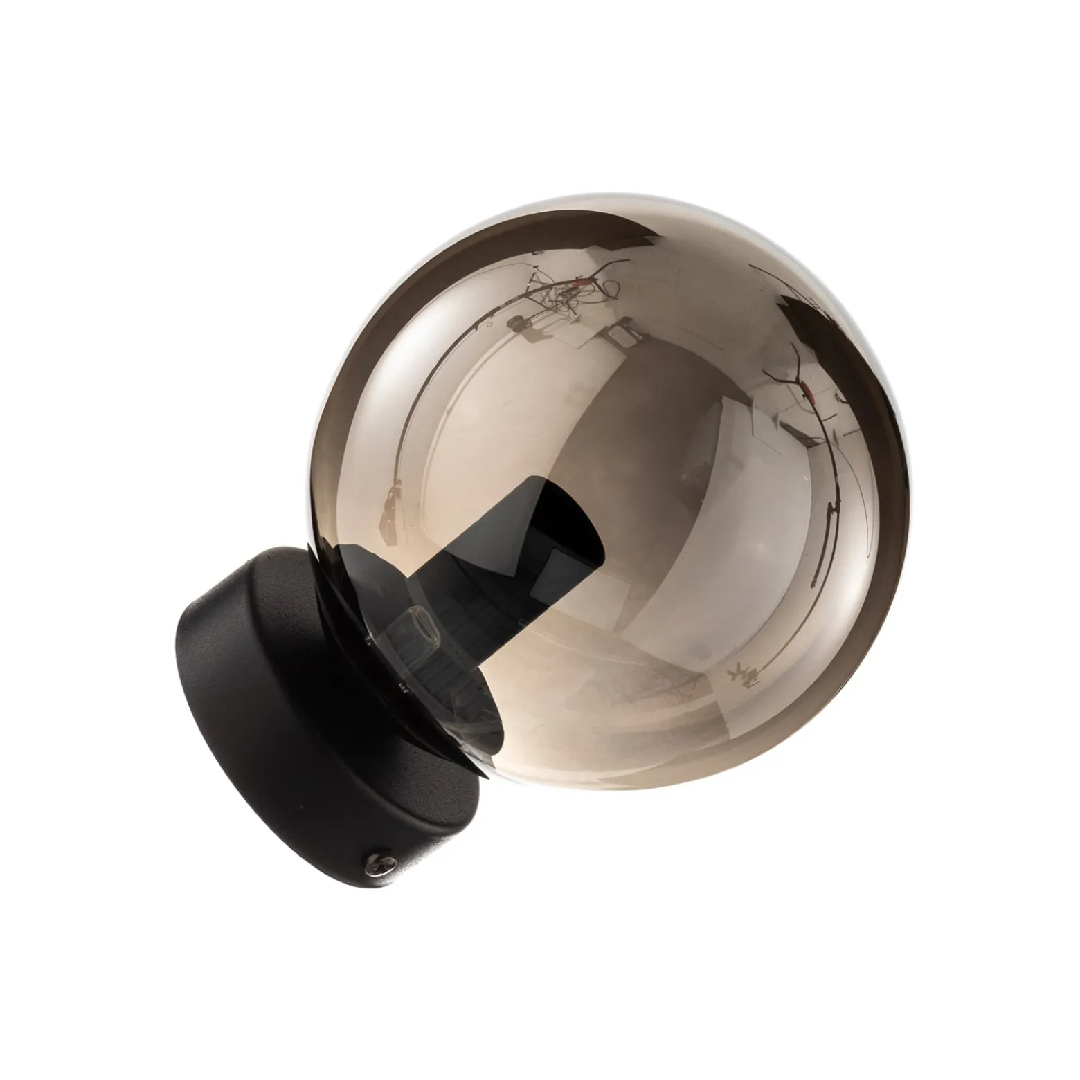 Seinävalaisin Glassy, musta, grafiitti, lasi, E14, Ø 14 cm