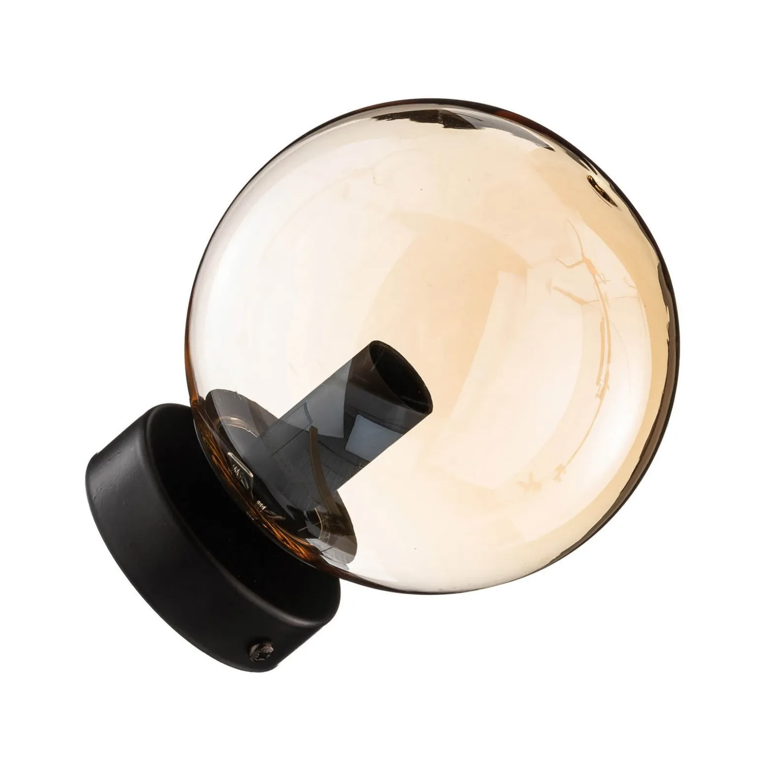 Seinävalaisin Glassy, musta, keltainen, lasi, E14, Ø 14 cm