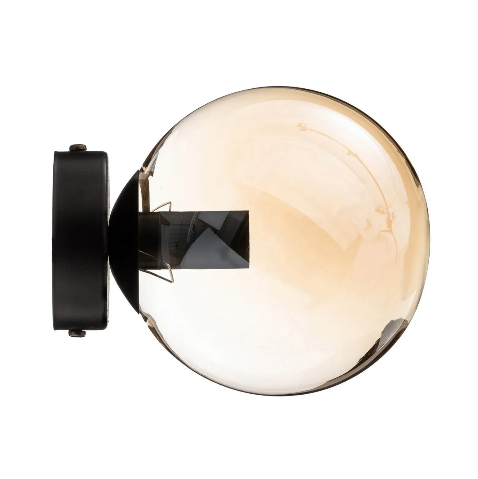 Seinävalaisin Glassy, musta, keltainen, lasi, E14, Ø 14 cm