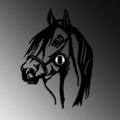 Seinävalaisin Horse, musta, metalli, 57 x 41 cm, pistokekaapeli