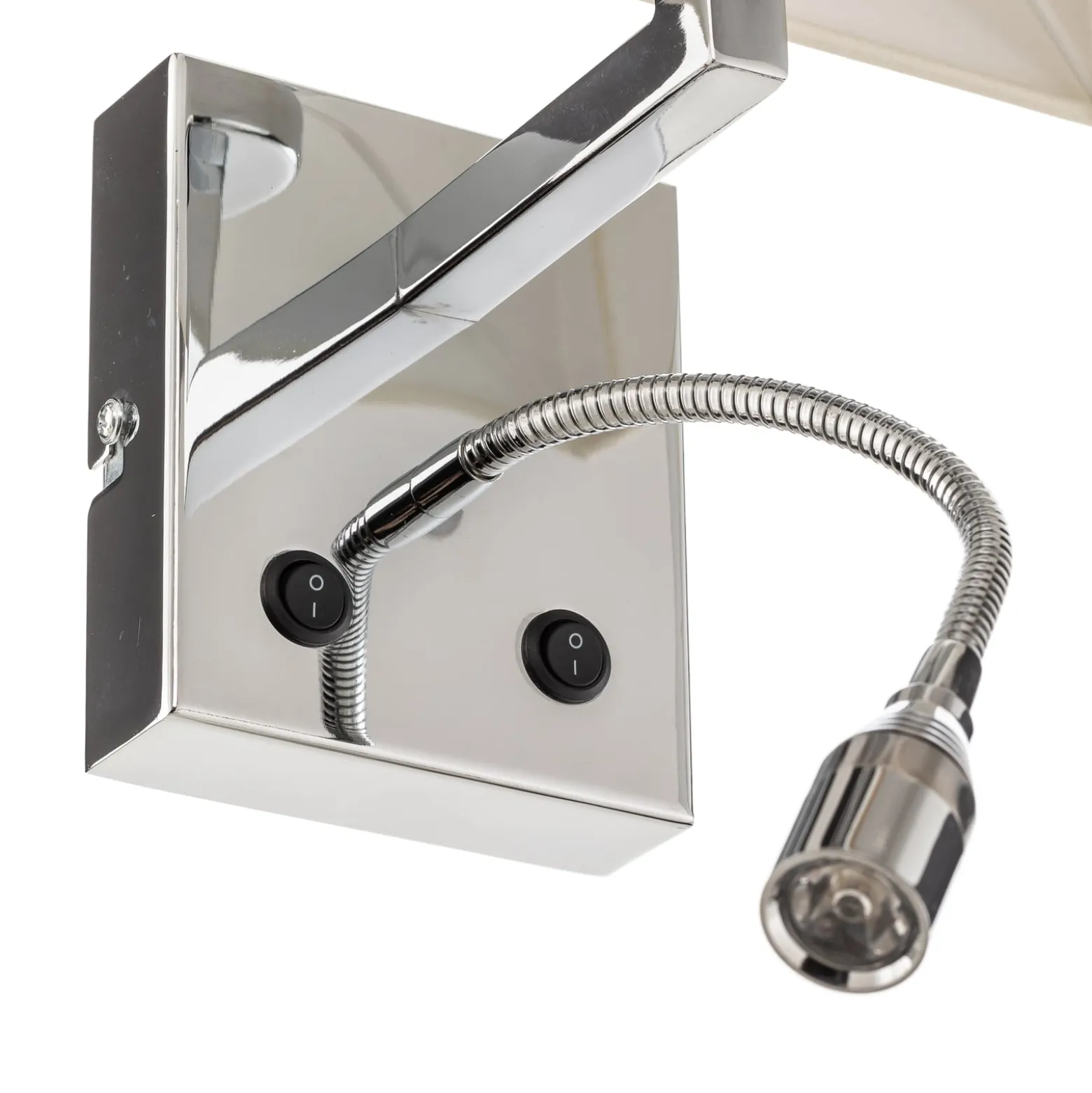 Seinävalaisin Hotel LED, valkoinen, tekstiili, 2-lamppuinen, LED-lukuvalaisin