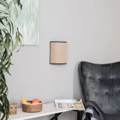 Seinävalaisin Jute&black, luonnonruskea, puolipyöreä