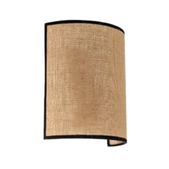 Seinävalaisin Jute&black, luonnonruskea, puolipyöreä