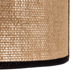 Seinävalaisin Jute&black, luonnonruskea, puolipyöreä