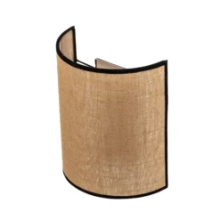 Seinävalaisin Jute&black, luonnonruskea, puolipyöreä