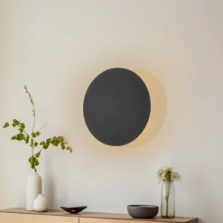 Seinävalaisin Lunia New, musta, Ø 30 cm