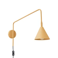 Seinävalaisin LYS, kullanvärinen, Ø 14 cm, metalli, pistoke, E14