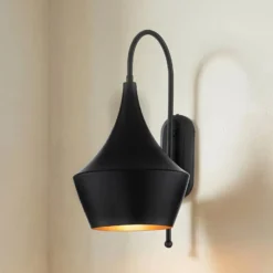 Seinävalaisin Olaf, musta, metalli, korkeus 48 cm