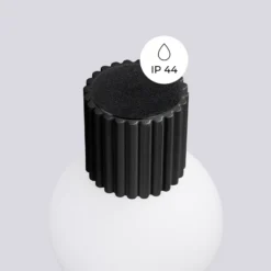 Seinävalaisin ORBI, musta, lasi/metalli, Ø 12 cm, IP44, G9