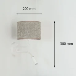 Seinävalaisin Roller, bouclé harmaa, valkoinen, lukuvalolla