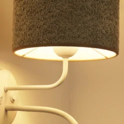 Seinävalaisin Roller, bouclé harmaa, valkoinen, lukuvalolla
