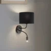 Seinävalaisin Roller, sametti musta, musta, lukuvalolla
