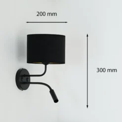 Seinävalaisin Roller, sametti musta, musta, lukuvalolla