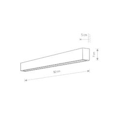 Seinävalaisin Straight M, 92 cm, grafiitti