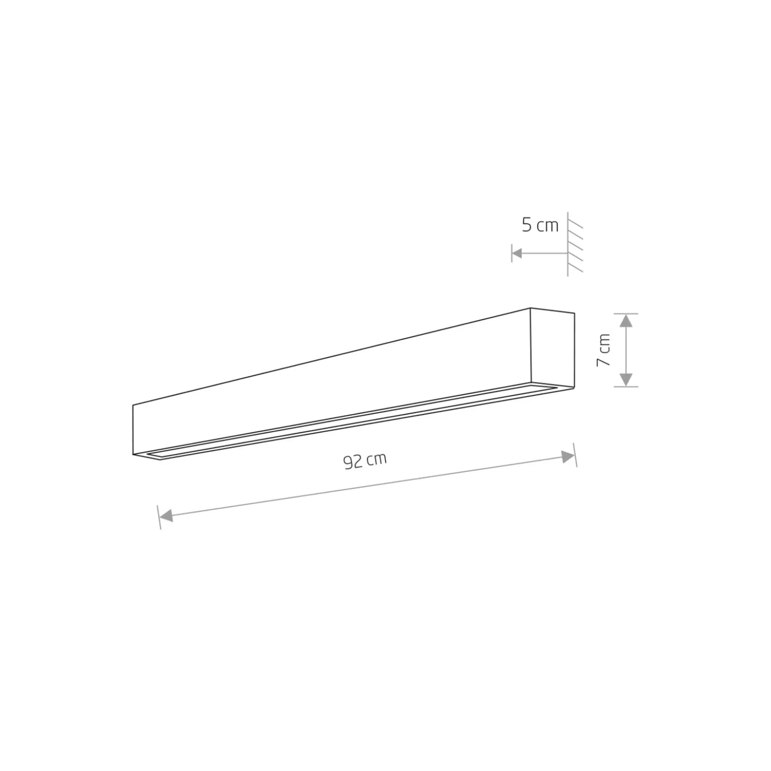 Seinävalaisin Straight M, 92 cm, grafiitti