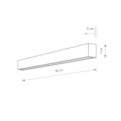 Seinävalaisin Straight M, 92 cm, valkoinen
