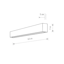 Seinävalaisin Straight S, 62 cm, valkoinen