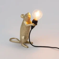 SELETTI Hiirilamppu LED-koristelamppu USB seisova kultainen