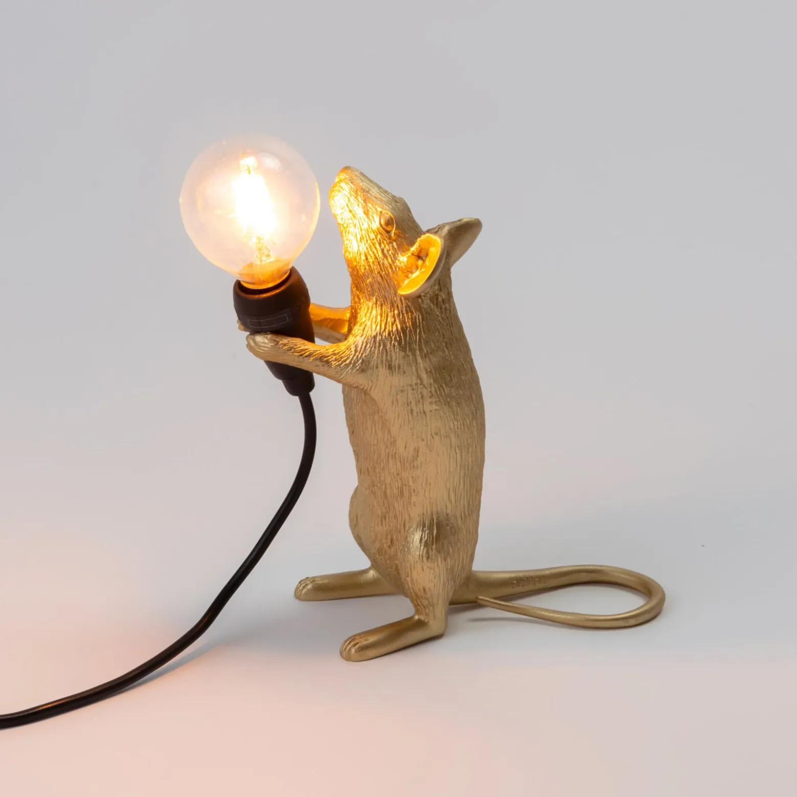 SELETTI Hiirilamppu LED-koristelamppu USB seisova kultainen