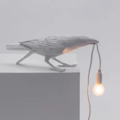 SELETTI lintulamppu LED koristeellinen pöytävalaisin leikkisä valkoinen