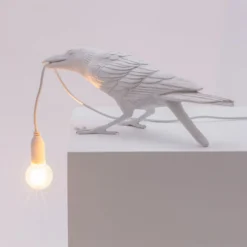 SELETTI lintulamppu LED koristeellinen pöytävalaisin leikkisä valkoinen
