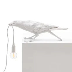 SELETTI lintulamppu LED koristeellinen pöytävalaisin leikkisä valkoinen