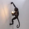 SELETTI Monkey Lamp koristeellinen seinävalaisin oikea musta