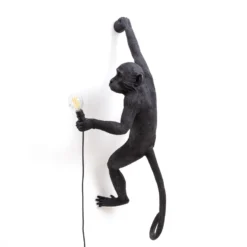 SELETTI Monkey Lamp koristeellinen seinävalaisin oikea musta