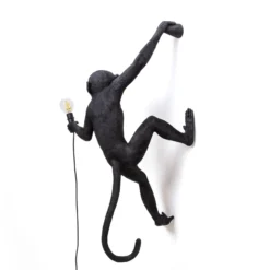 SELETTI Monkey Lamp koristeellinen seinävalaisin oikea musta