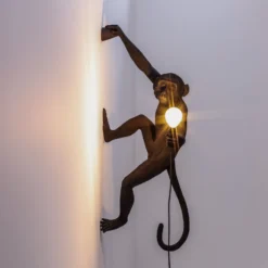 SELETTI Monkey Lamp koristeellinen seinävalaisin oikea musta