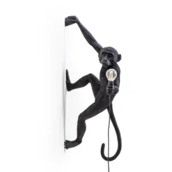 SELETTI Monkey Lamp koristeellinen seinävalaisin oikea musta
